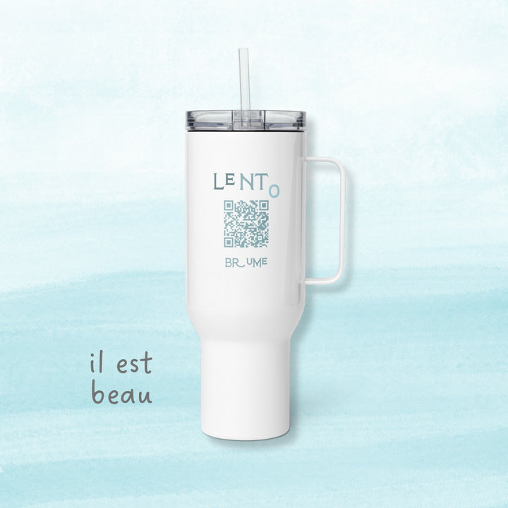 Mug Lento Brume sur fond pastel avec mention 'il est beau'