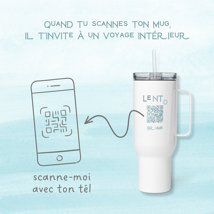 Visuel Lento Brume montrant le fonctionnement du QR code à scanner avec un téléphone
